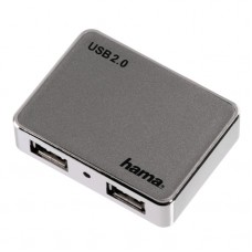 USB HUB 4xUSB2.0, HAMA Mini (54107), компактен